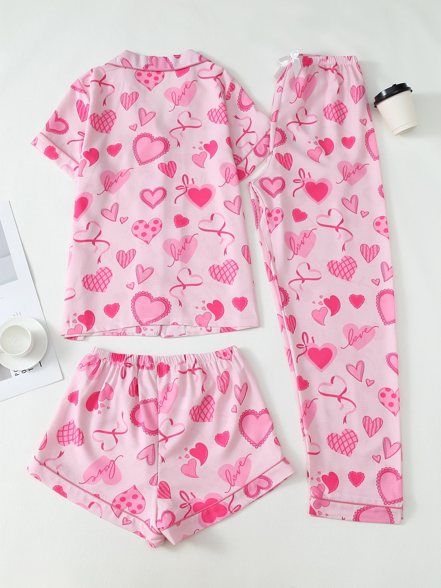 Sweetheart Vibes Nightwear Set (3-Piece Combo)