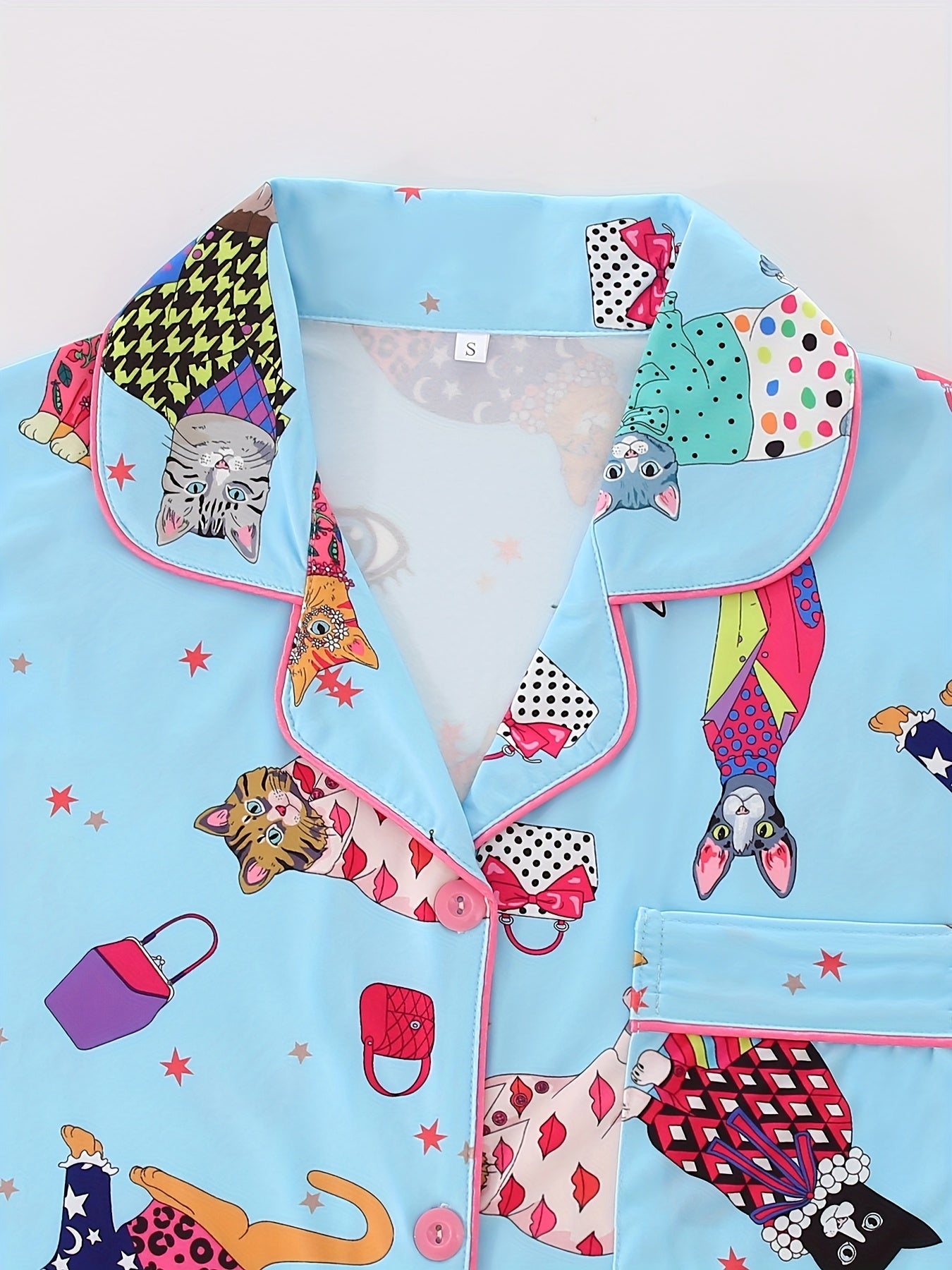 Quirky Cat Party Nightwear Set (3-Piece Combo)