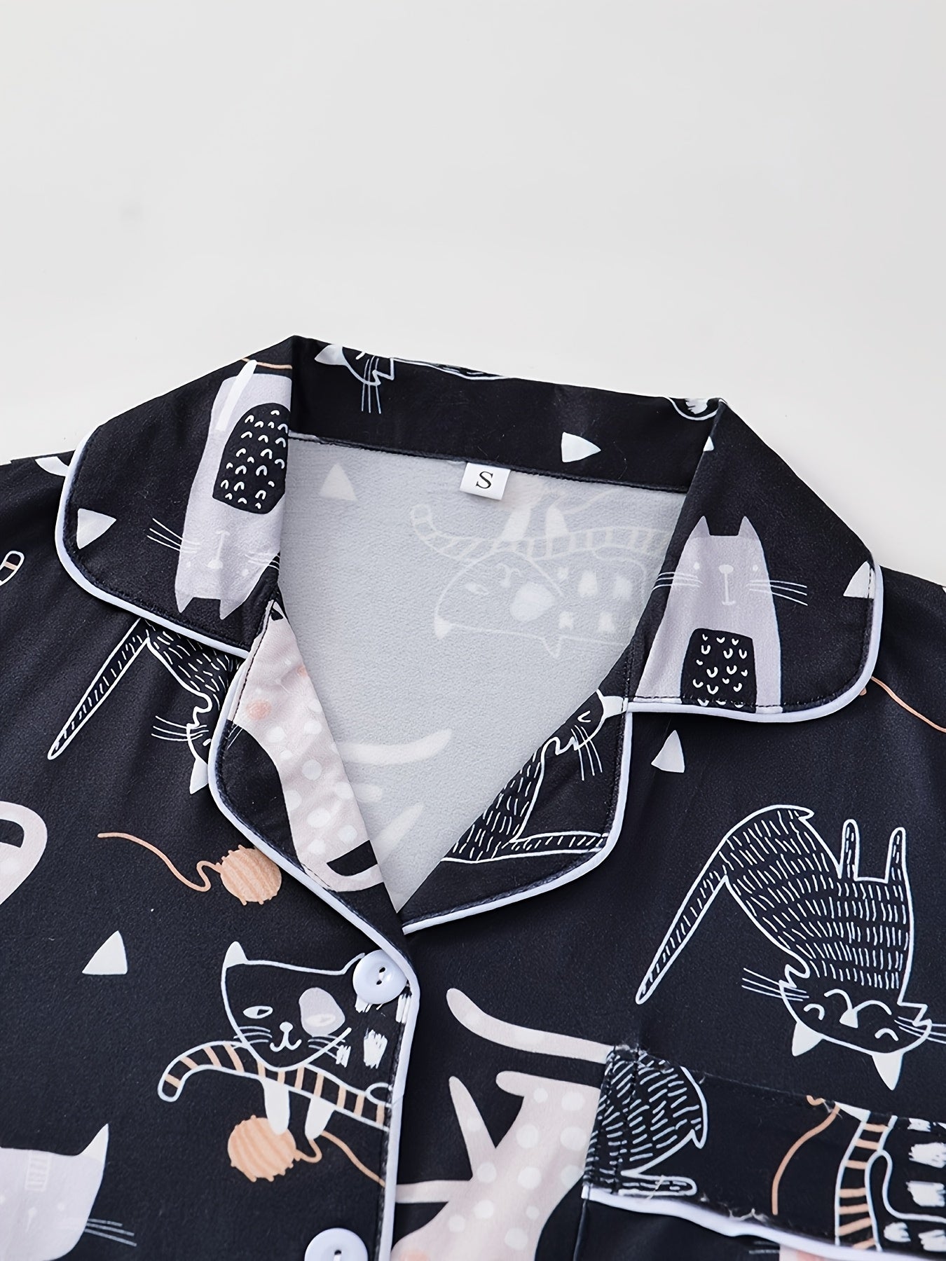 Purrfect Dreams Cat Print Nightwear Set (3-Piece Combo)