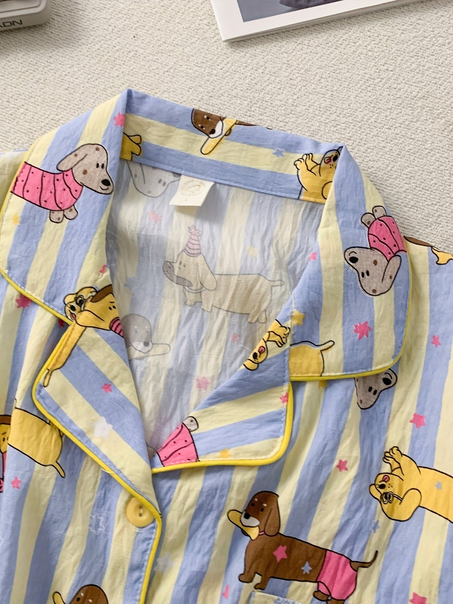 3-in-1 Dachshund Print Pajama Set – Shirt, Shorts & Pants