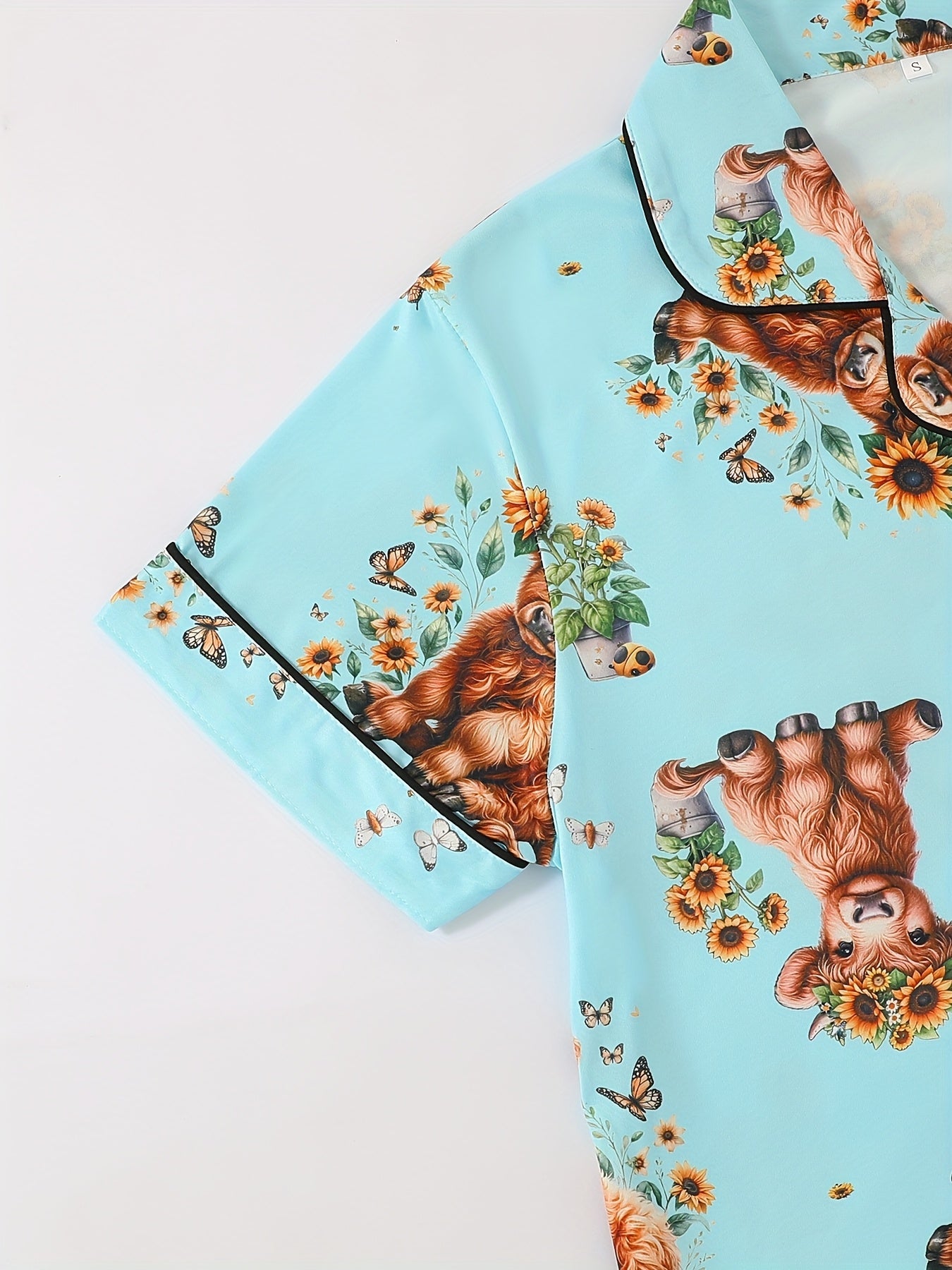 Sunny Highland Cow Nightwear Set (3-Piece Combo)