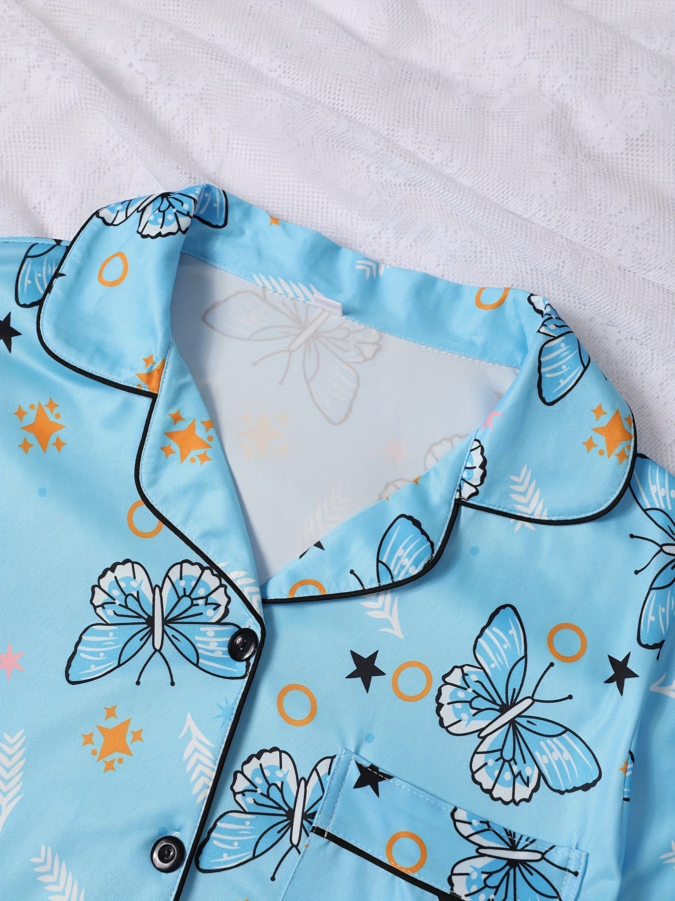 Blue Butterfly Dream Nightwear Set (3-Piece Combo)