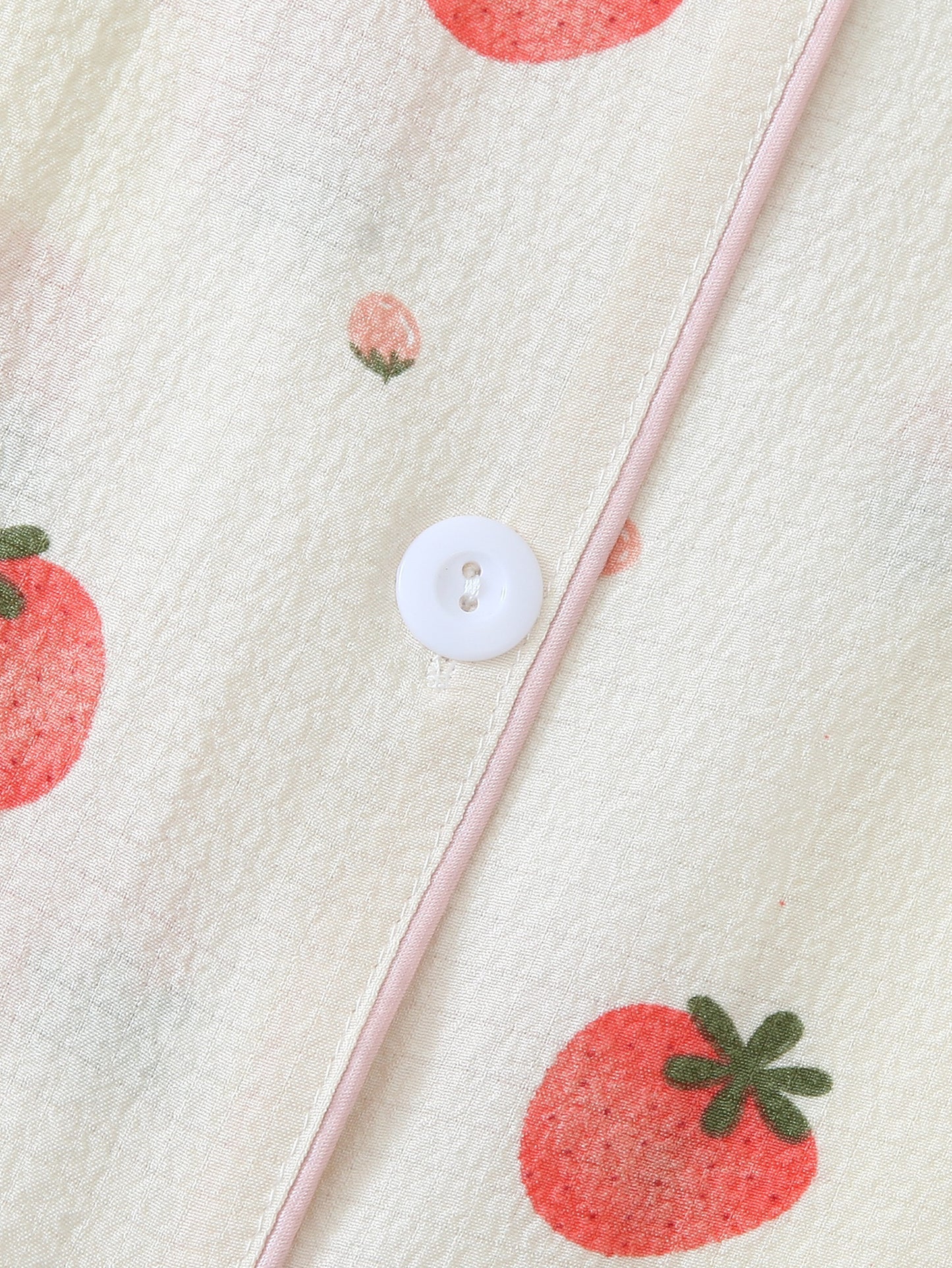 Strawberry Print Pajama Set – Shirt & Pants 🍓💤