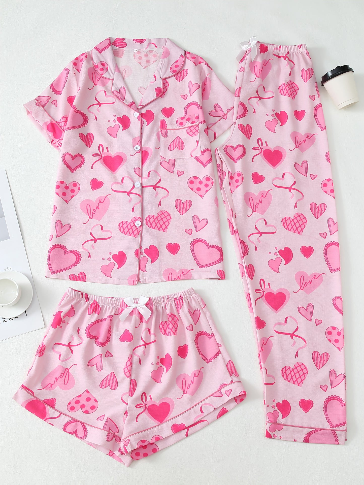 Sweetheart Vibes Nightwear Set (3-Piece Combo)