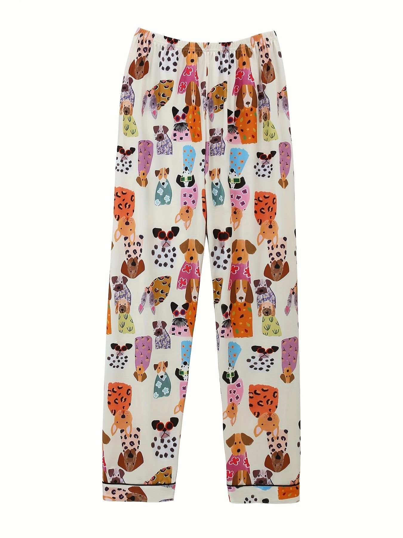 Puppy Party Satin Nightwear Set (3-Piece Combo) 🐶✨