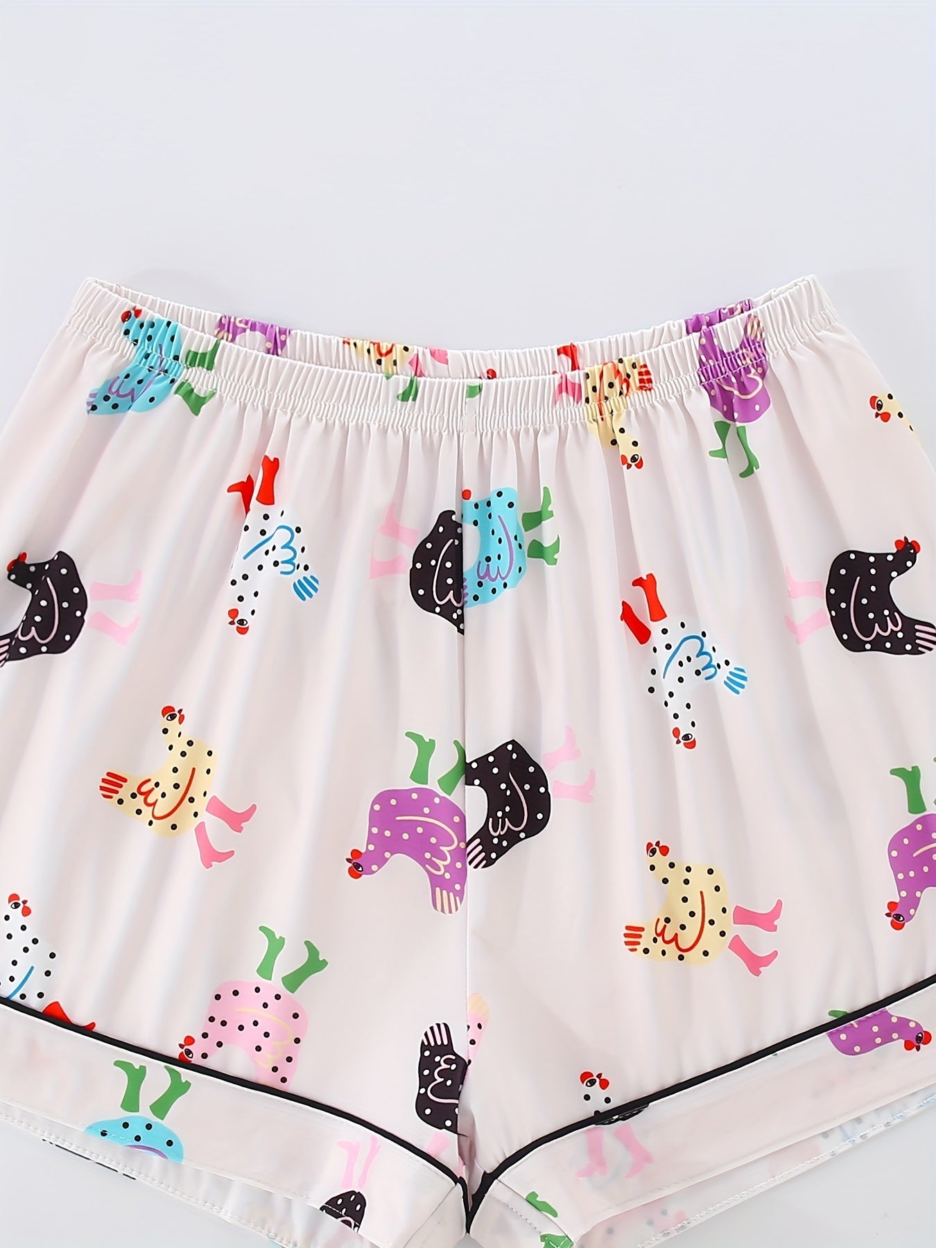 Cute Cartoon Chicken Printed Pajama Set (3-Piece Nightwear Combo)